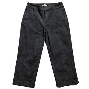 Coldwater Creek Womens Pants size 6 Black Denim Cotton Stretch Capris Crop x21"